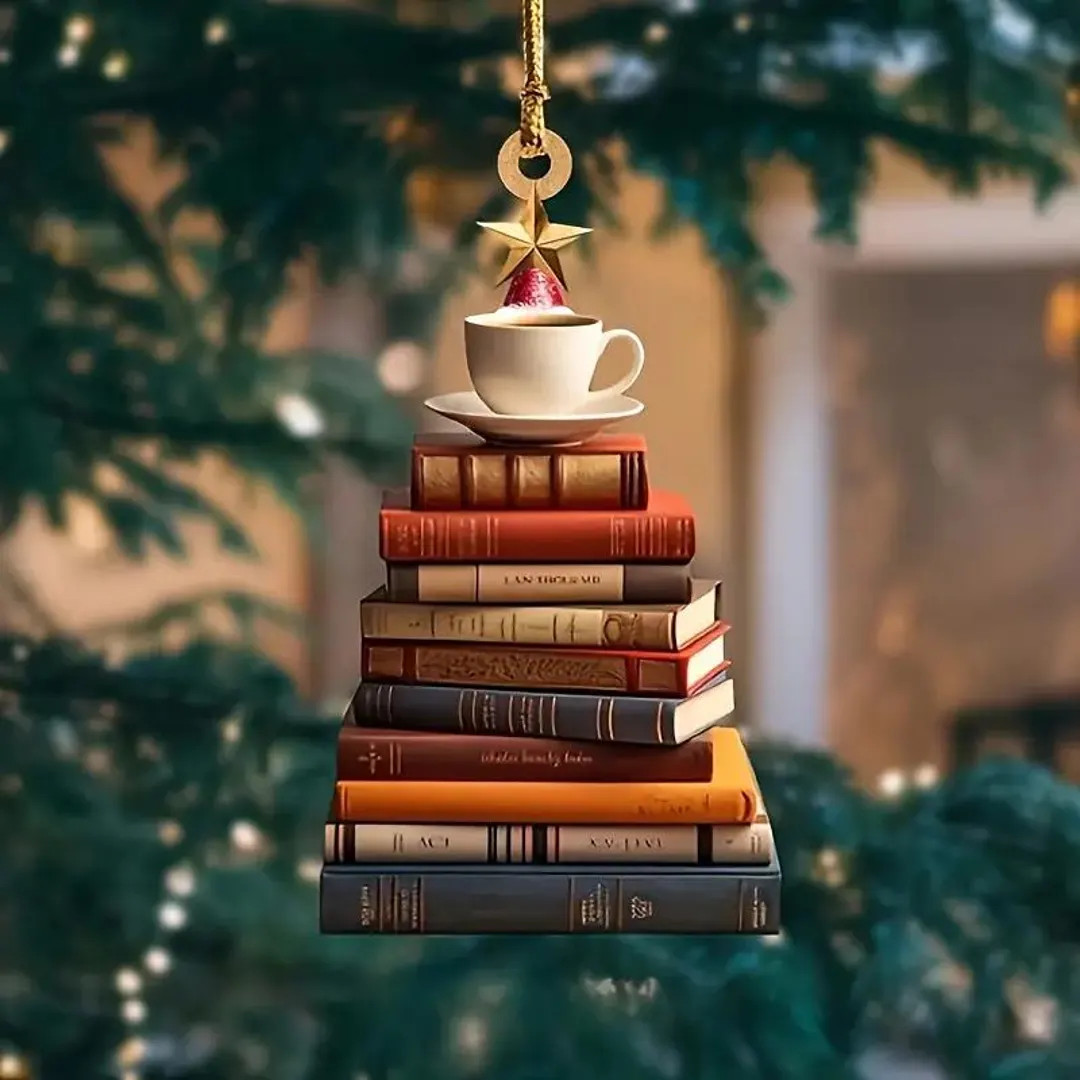 Personalized Bookstack Christmas Ornament, Librarian Ornament, Book Lover Ornament, , Custom Titl... | Etsy (US)