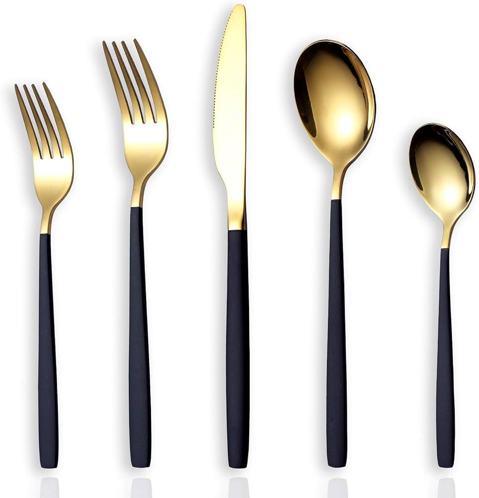 20 Piece Silverware Flatware Cutlery Set,Stainless Steel Utensils Service set for 4,Mirror Finish... | Amazon (US)
