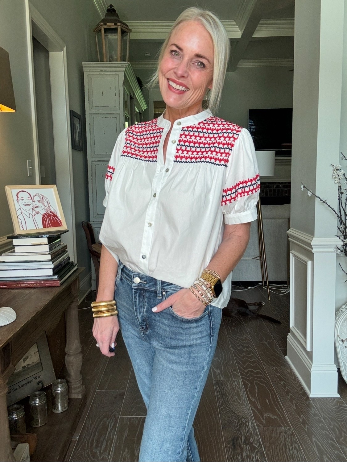 Cutest top from last year is back in stock! Sold out crazy fast last year, so grab it quick! Use code LAURENOG15 for 15% off!! I’m in my true size medium. 

I’ve linked a few other of favorites. The code only works once every 90 days, so be sure to load your cart before checkout to get 15% off of everything! Happy shopping!!

#LTKSaleAlert #LTKOver40 #LTKSeasonal