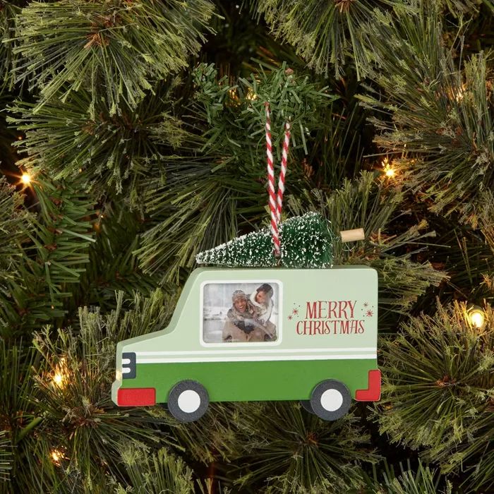 Panel Truck Photo Frame Christmas Tree Ornament Green - Wondershop™ | Target