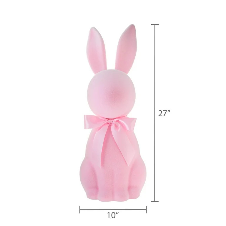 Flocked Bunny Tabletop Decoration, Pink, 27", Easter by Way To Celebrate | Walmart (US)