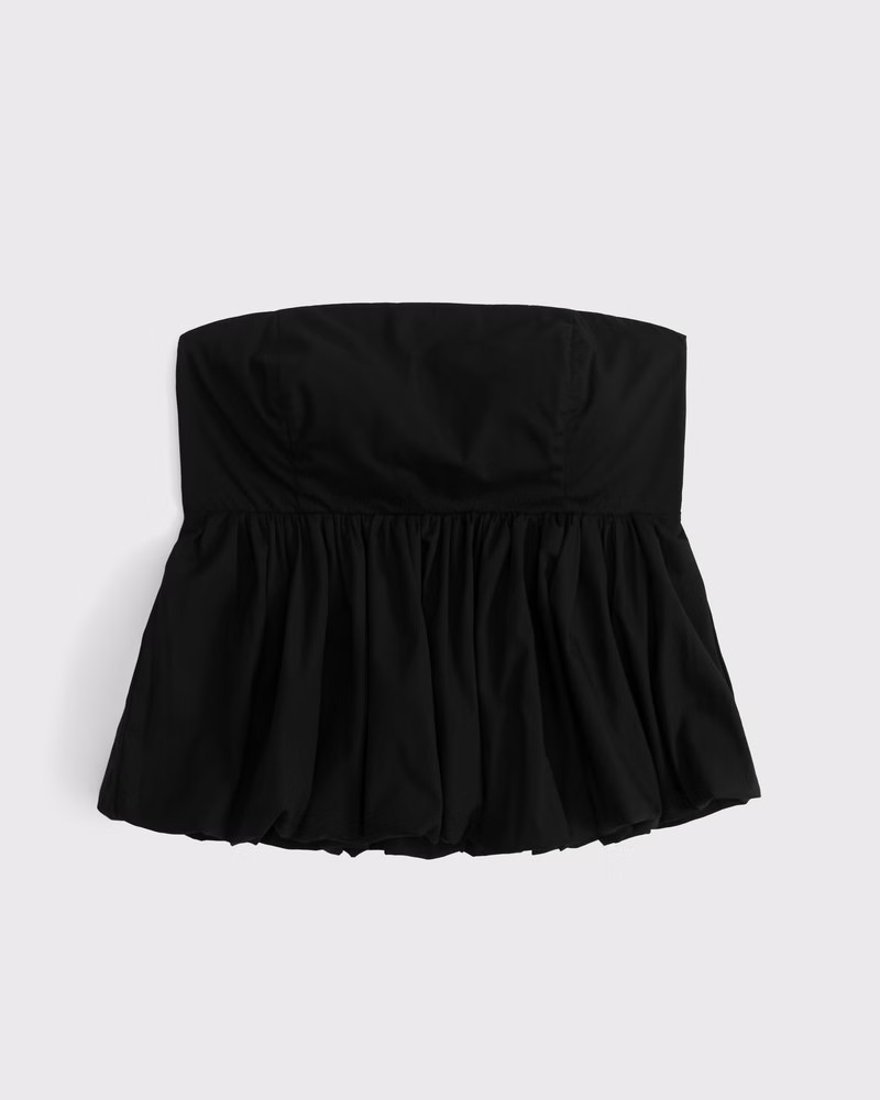 Abercrombie & Fitch Women's Strapless Bubble Hem Top in Black - Size XXS | Abercrombie & Fitch (US)