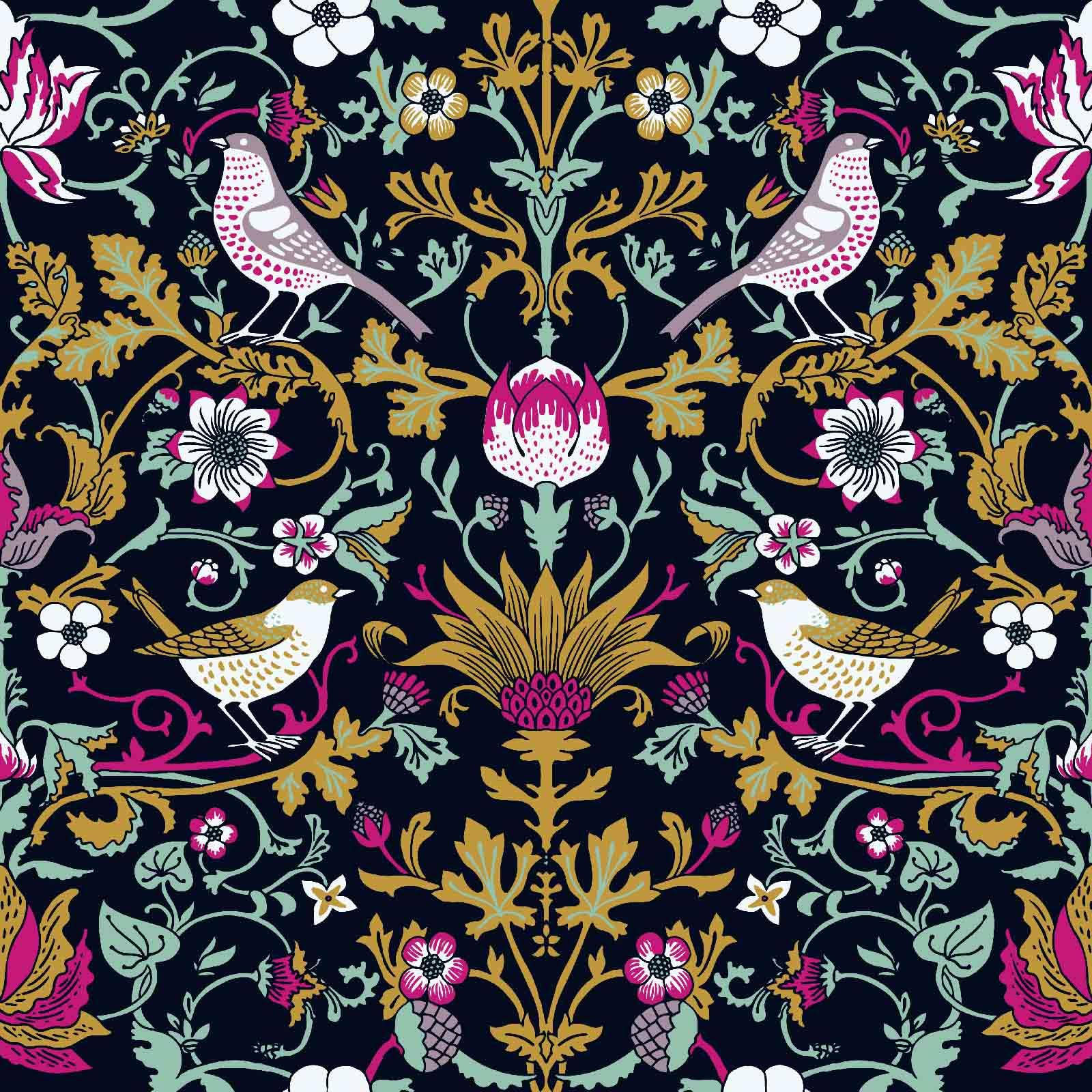 William Morris Peel and Stick Wallpaper Contact Paper Vintage Dark Floral Victorian Modern Self A... | Amazon (US)