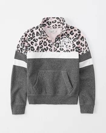 logo half-zip sweatshirt | abercrombie kids US
