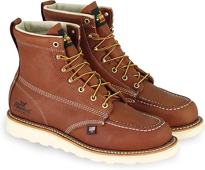 Thorogood American Heritage 6” Moc Toe Work Boots for Men - Soft Toe, Premium Full-Grain Leathe... | Amazon (US)