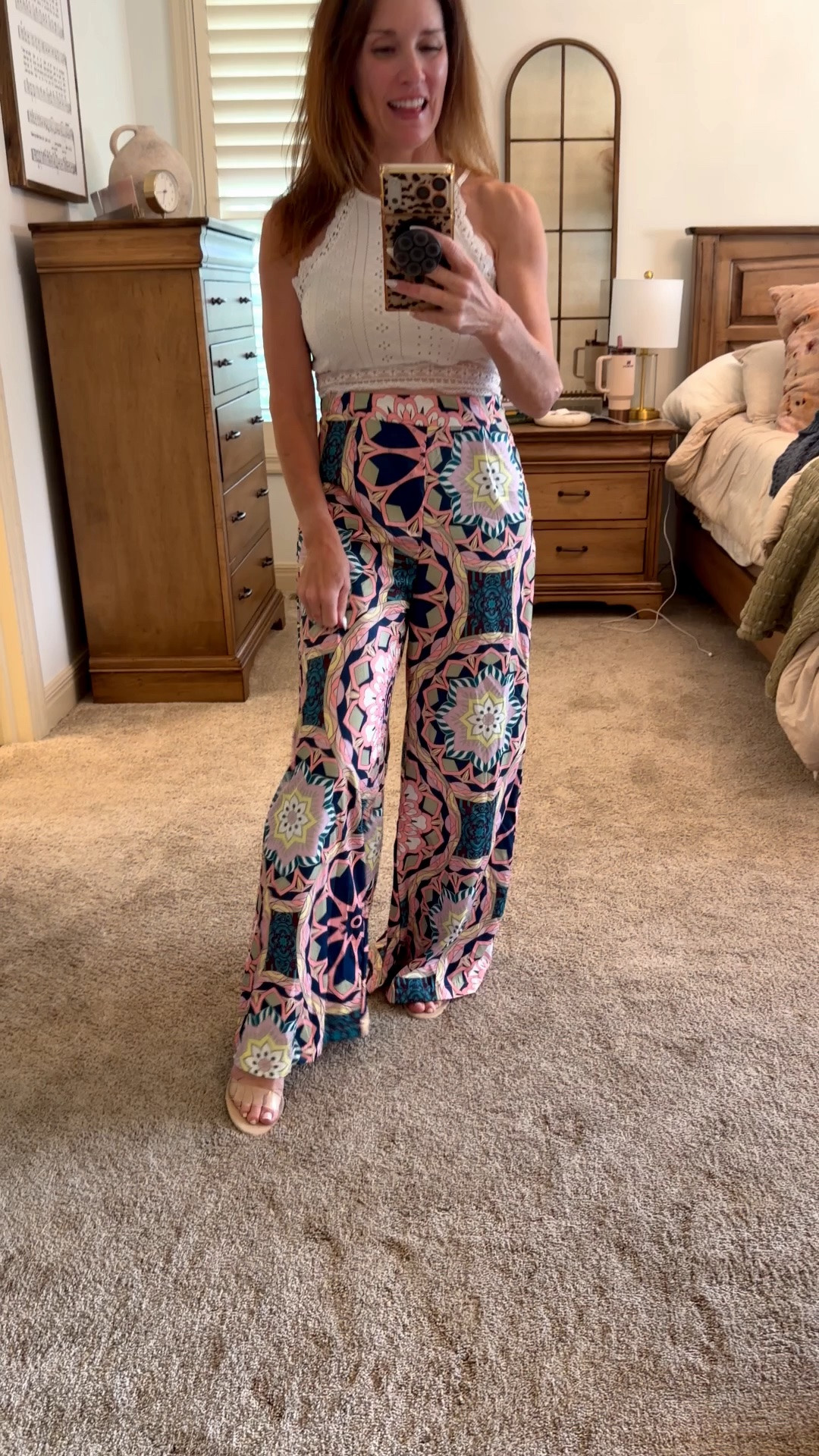 Sometimes all you need is one great pair of statement pants. 💙🌸

These wide-leg pants are the perfect mix of bold and comfortable. Paired with a simple white tank, they create an outfit that’s easy to wear but still feels polished. Whether you’re headed on vacation, out for brunch, or exploring a new city, this is the kind of look you’ll reach for again and again.

I’ve linked the full outfit in my LTK if you’d like to shop it! 🤍

Now tell me…
How would you style these pants?
🤍 White tank
🖤 Black bodysuit
💙 Denim jacket
🌴 Swimsuit as a cover-up

I’d love to hear your pick! 👇

#LTKStyle #LTKFinds #WideLegPants #SummerStyle #VacationOutfit #ResortWear #PetiteFashion #CasualChic #EverydayStyle #OOTD

#LTKootd #LTKPetite #LTKOver40