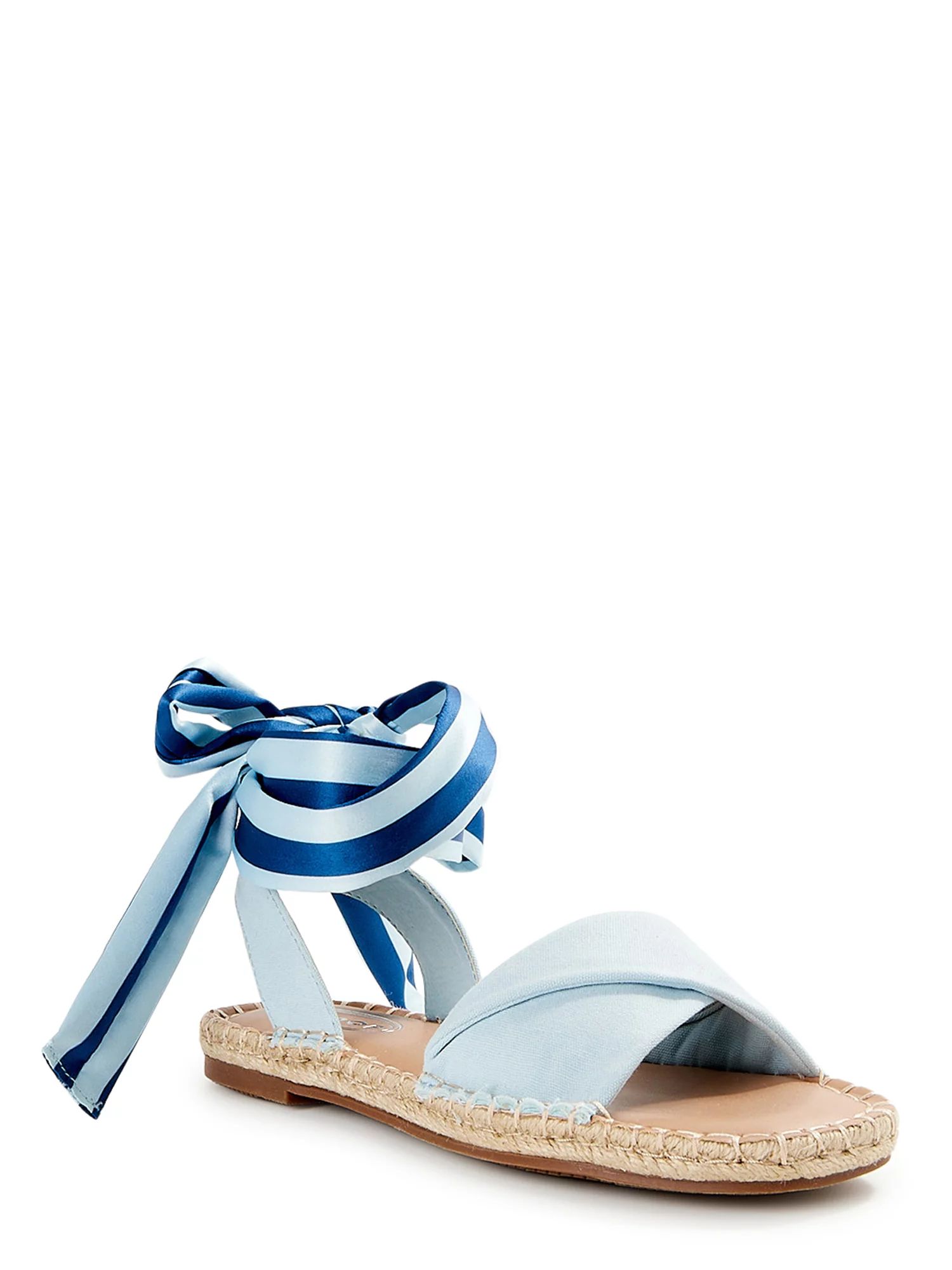 Scoop Women's Espadrille Sandals with Ribbon Ankle Tie | Walmart (US)