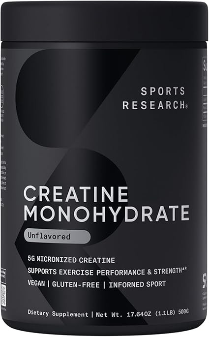 Sports Research Creatine Monohydrate - Gain Lean Muscle, Improve Performance and Strength and Sup... | Amazon (US)