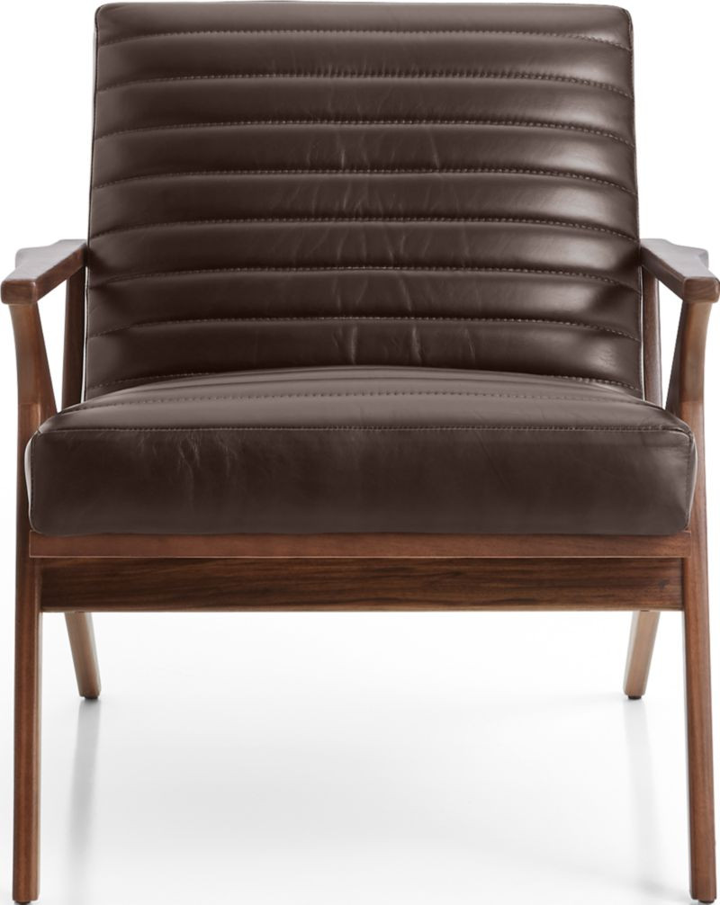 Cavett Leather Channel Chair + Reviews | Crate & Barrel | Crate & Barrel