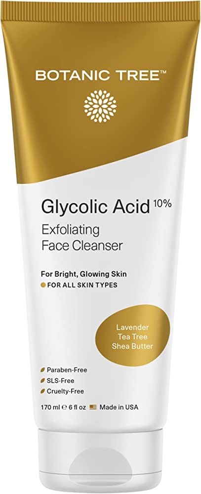 Botanic Tree Glycolic Acid Face Wash, Exfoliating Facial Cleanser and Scrub, 10% Glycolic Acid, A... | Amazon (US)