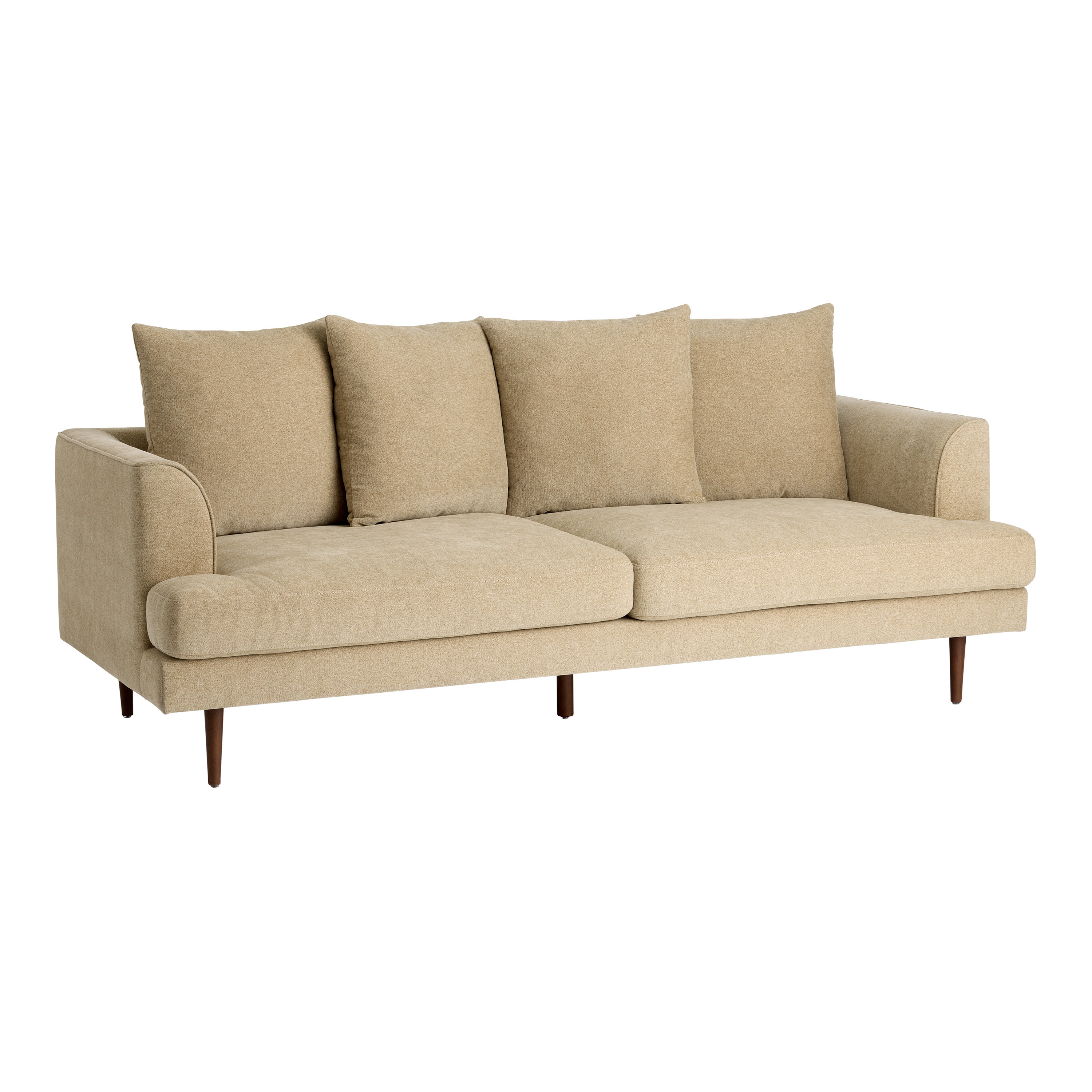 Claudius Sand Chenille Scatter Back Pillow Sofa - World Market | World Market