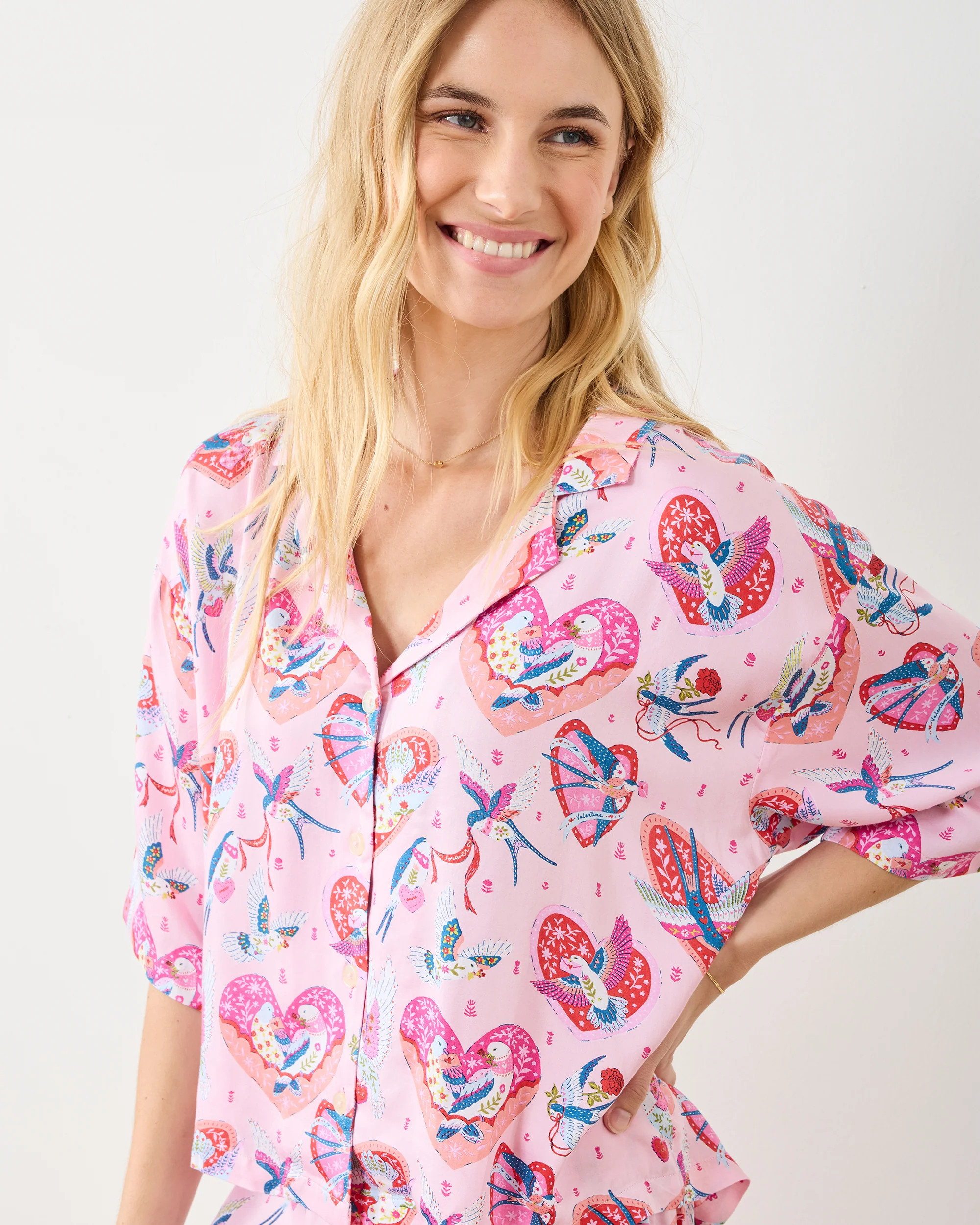 Swooning Sparrows - Eco Satin Sweet Dreams Set - Pink Petal | Printfresh