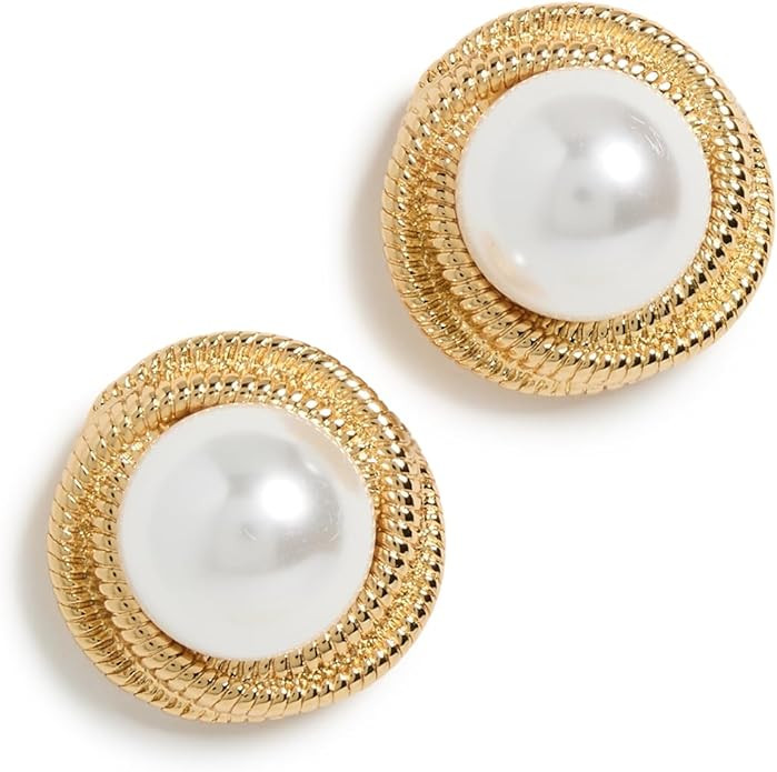 Amazon.com: Gigi Statement Earrings – Women’s Vintage-Inspired Gold-Plated Earrings with Faux... | Amazon (US)