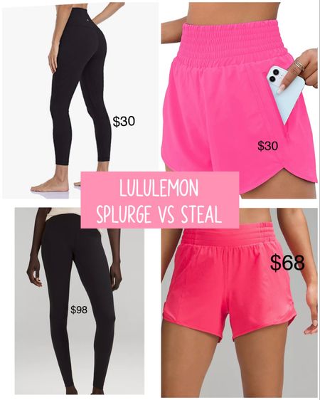 Lululemon splurge vs steal, black leggings, running shorts 

#LTKunder100 #LTKfit #LTKunder50