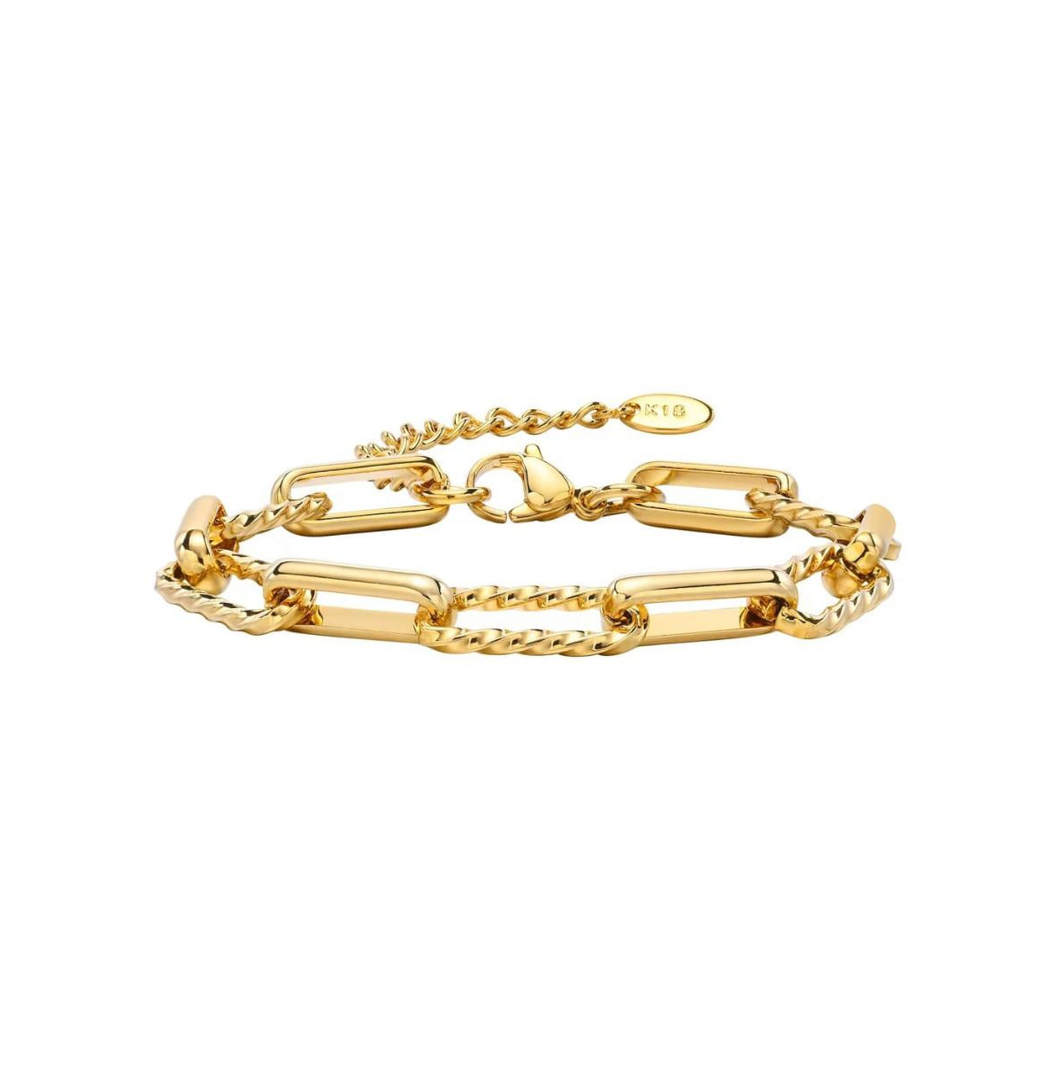 Sienna Adjustable Paperclip Chain Stackable Bracelet - Gold | Macy's