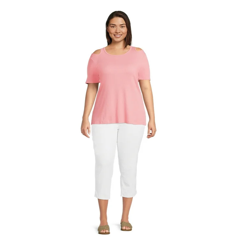 Terra & Sky Plus Size Pull-On Capri Jeggings, 23” Inseam | Walmart (US)