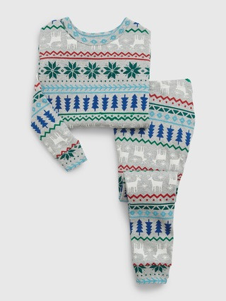 babyGap 100% Organic Cotton Fair Isle PJ Set | Gap (CA)