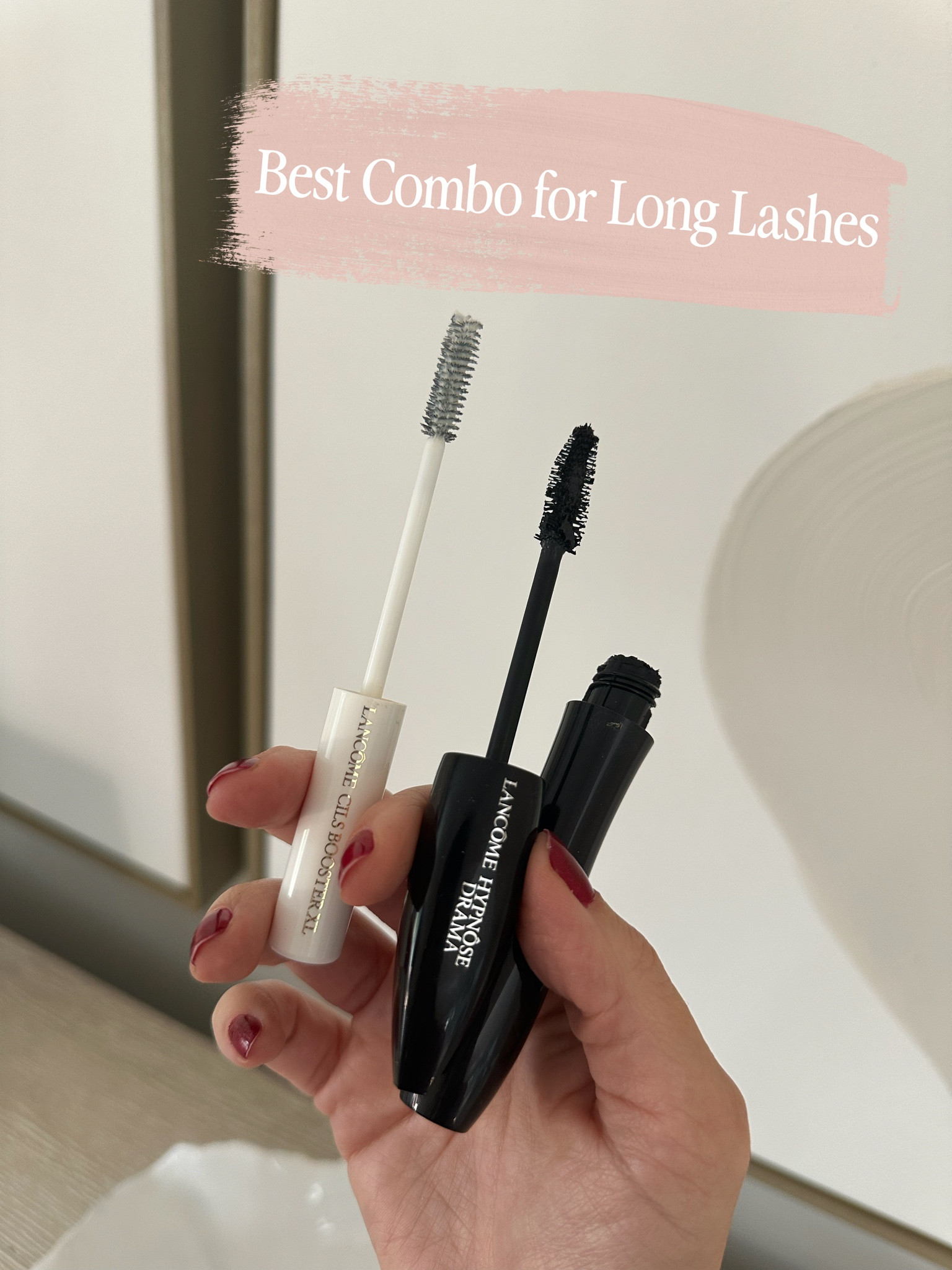 Use the Lancôme Booster, then the Lancôme Hypnôse Drama Extreme Volumizing Mascara for the thickest, longest lashes. Trust me, amazing combo. 



#LTKBeauty