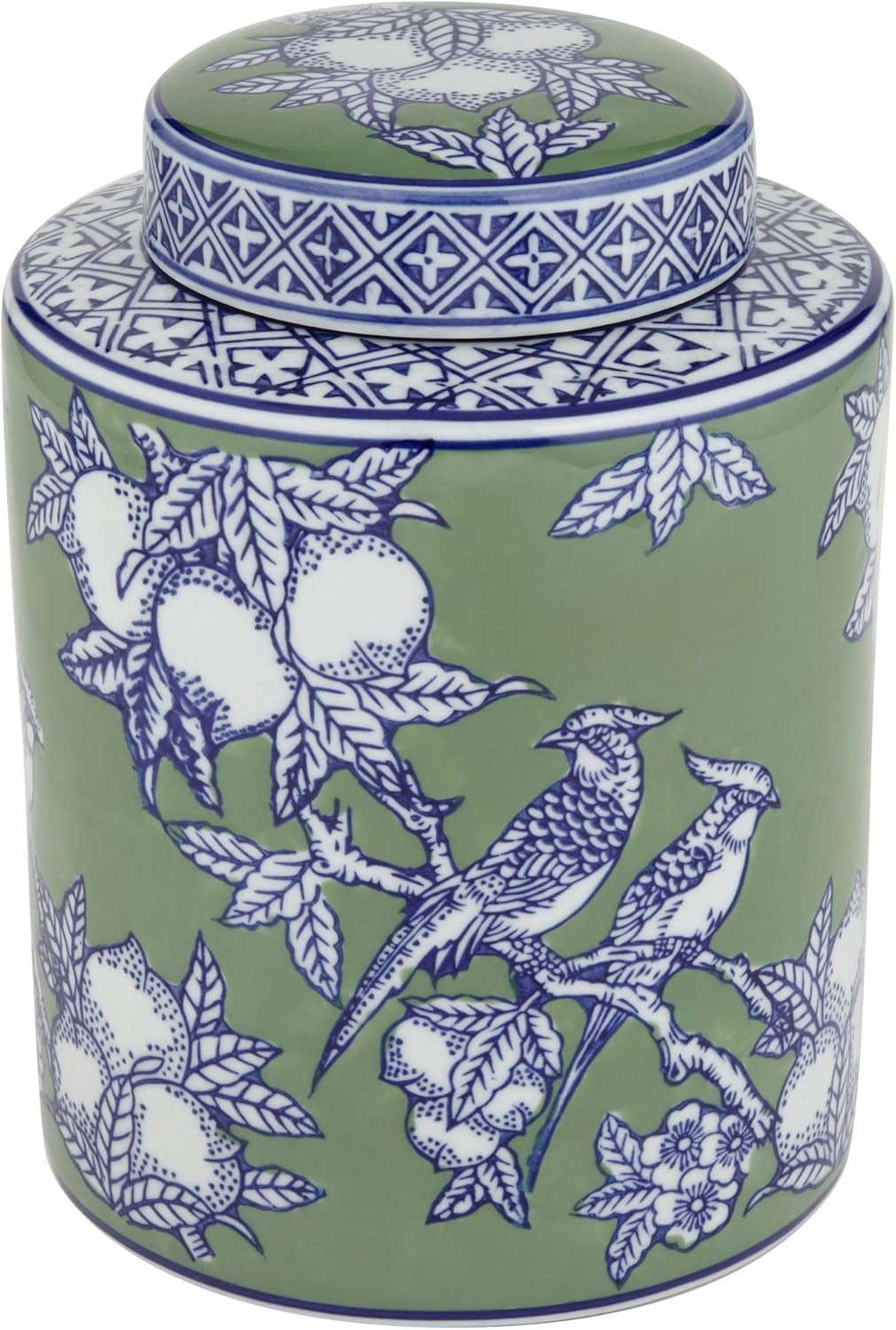 Dahlia Studios 10 3/4" Lemon Bird Green White Porcelain Jar with Lid - Dahlia Studios | Amazon (US)
