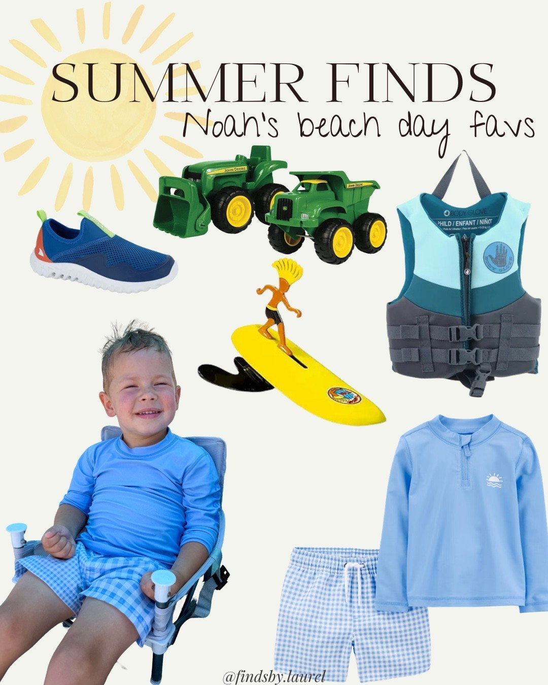 Noah’s current beach day lineup. 💙☀️

He won’t leave for the beach without:
🚜 His John Deere trucks
🌊 His surfer toy
🩵 A comfy rash guard set
👟 Water shoes
🛟 His life jacket for pool time

Honestly, if he’s got trucks and water, he’s happy for hours. 😂

#LTKsummer #ToddlerBoy #BeachWithKids #MomFinds #SummerFavorites

#LTKSwim #LTKTravel #LTKKids
