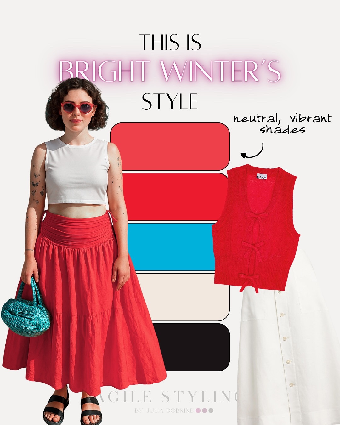 ❄️ Winter palettes are all about contrast, clarity, and bold beauty!

Whether it’s the softer elegance of Cool Winter or the punchy vibrance of Bright Winter, winter types shine in contrasting, saturated shades. These colors don’t fade into the background — they command attention and frame your features perfectly.

Avoid warm or muted tones — they’ll drain your natural intensity. Instead, embrace the drama: from deep berry tones to icy blues, your palette was made to make an impact.

⚡ Bold is your baseline — own it. Find out if you’re a Winter with the link in bio!

#truewinter #coolwinter #deepwinter #brightwinter #coloranalysis #winterpalette #boldcolors #agilestyling