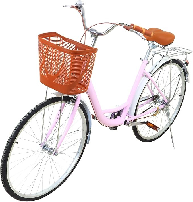 26 Inch Women's Cruiser Bike Classic Iron Frame Retro Bicycle, Single Speed Comfortable Commuter ... | Amazon (US)