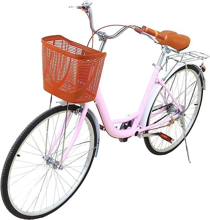 26 Inch Women's Cruiser Bike Classic Iron Frame Retro Bicycle, Single Speed Comfortable Commuter ... | Amazon (US)