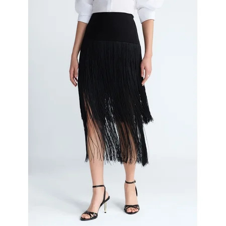 Devil Wears Prada Scoop Collection Women's and Women's Plus Fringe Skirt, Sizes 0-26W | Walmart (US)