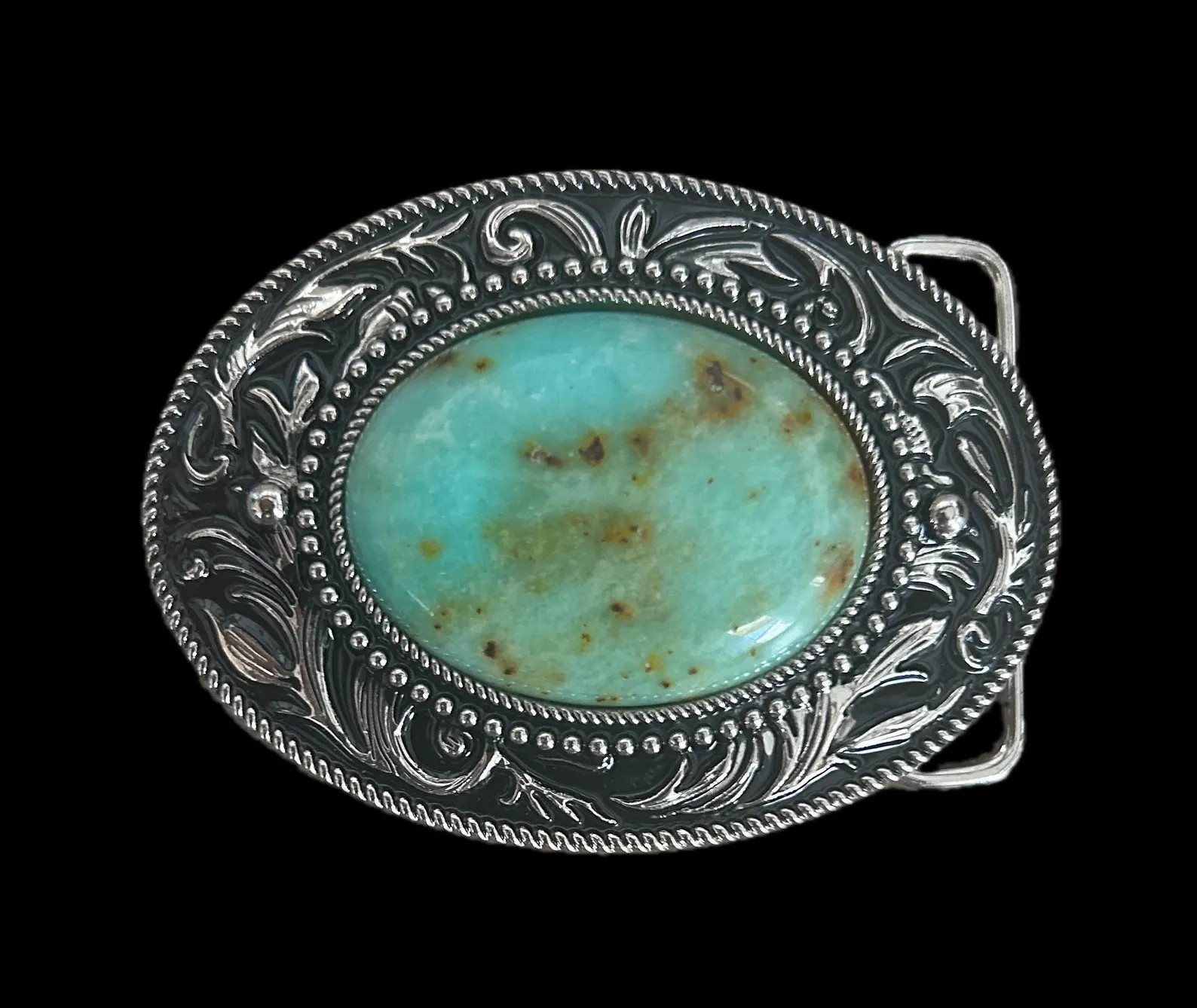 Turquoise Stone Belt Buckle: Engraved Silver Western Design | Etsy (Global)