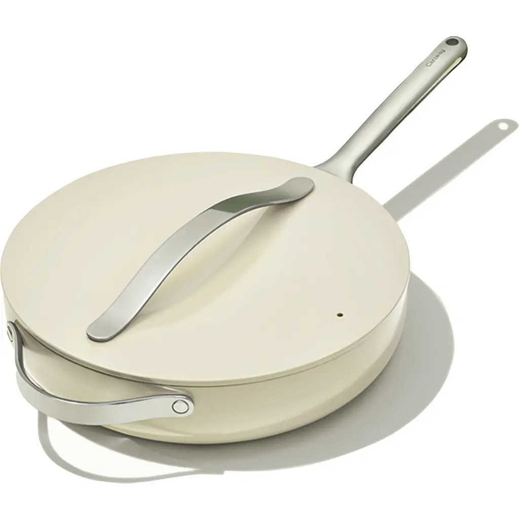 CARAWAY Nontoxic Ceramic Nonstick Sauté Pan with Lid in Cream at Nordstrom | Nordstrom