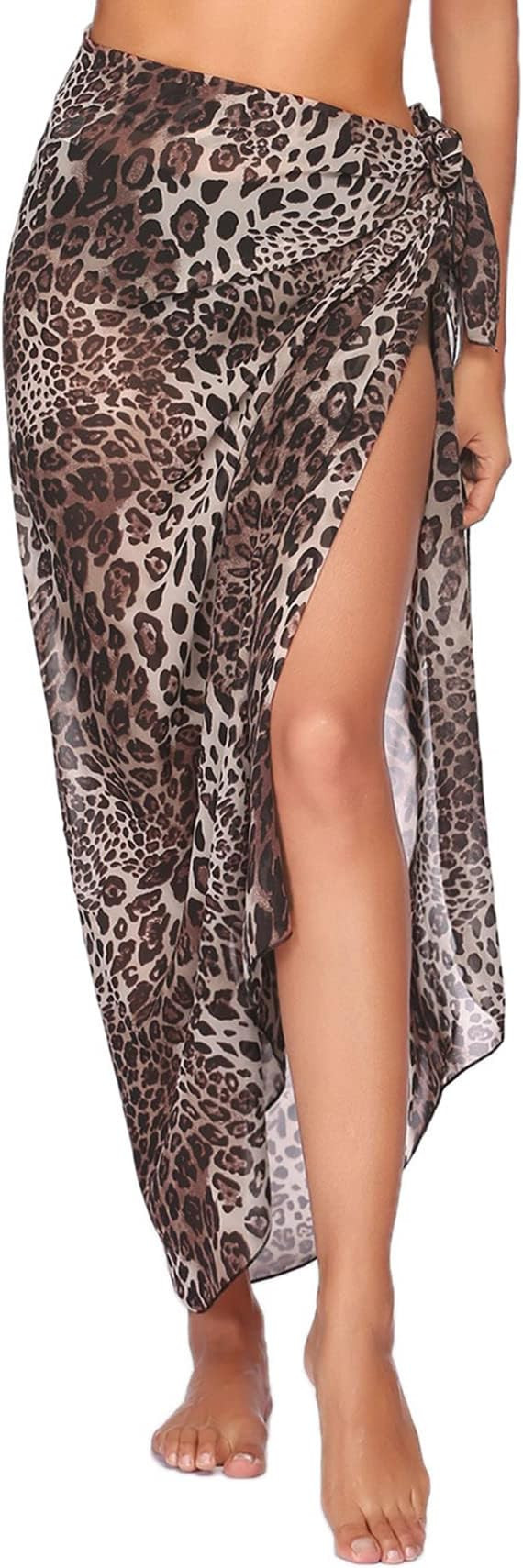 Ekouaer Women Sarong Swimsuit Coverups Chiffon Long Bikini Wraps Sheer Beach Bathing Suit Cover U... | Amazon (US)