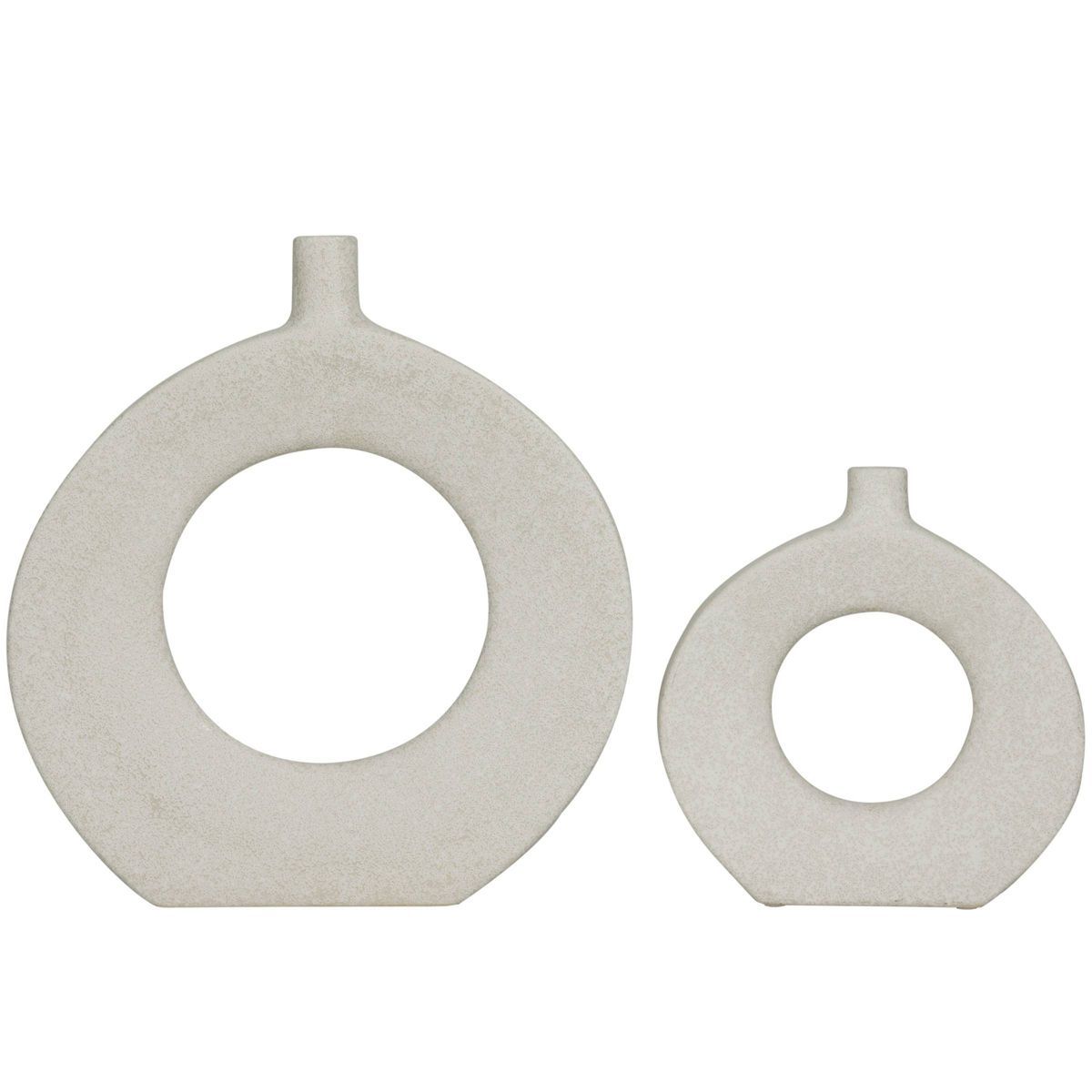 Set of 2 Ceramic Round Donut Shaped Vase White – CosmoLiving by Cosmopolitan | Target