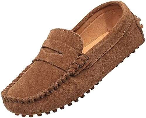 rismart Boys Girls Slip on Loafers Casual Flat Kids Moccasin Slippers | Amazon (US)