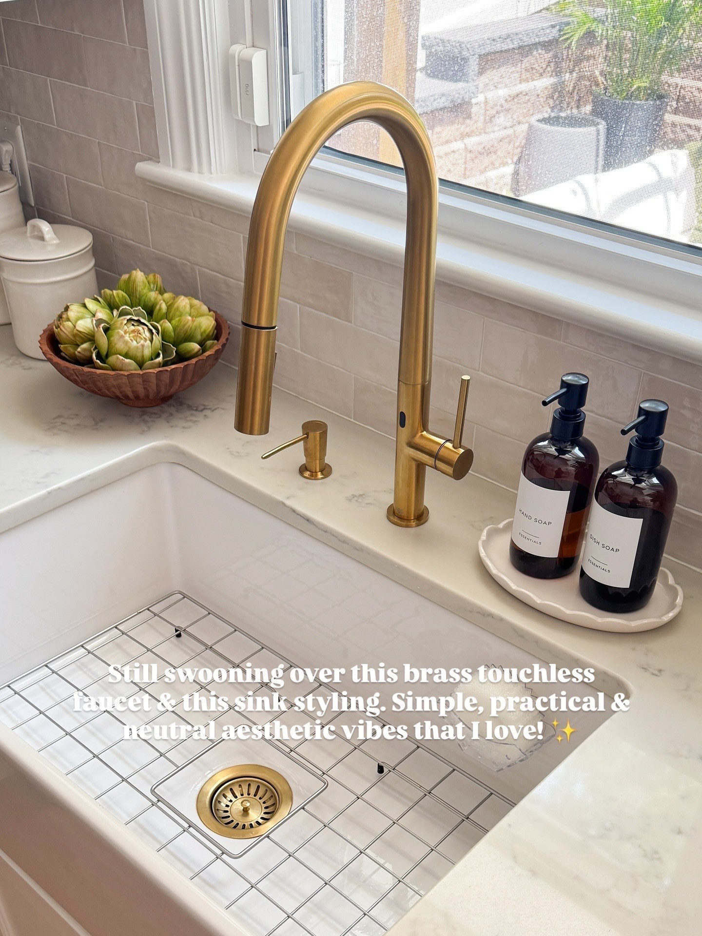 This brass faucet makes me so happy every time I use it. Practical, pretty, and perfect for a modern organic kitchen. Linking the faucet, sink grid, and soap bottles I always get asked about too! 💫

#KitchenStyling #BrassFaucet #AmazonKitchenFinds

#LTKFindsUnder50 #LTKHome #LTKSaleAlert