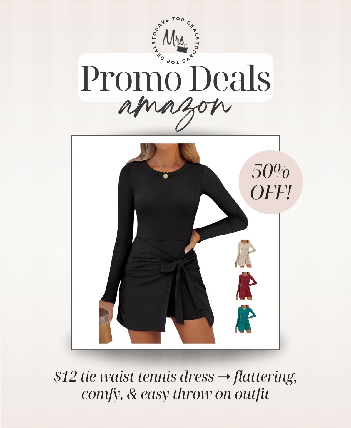 $12 tie waist tennis dresses ➝ flattering fit + perfect for warmer days

#LTKSaleAlert #LTKOver40 #LTKSeasonal