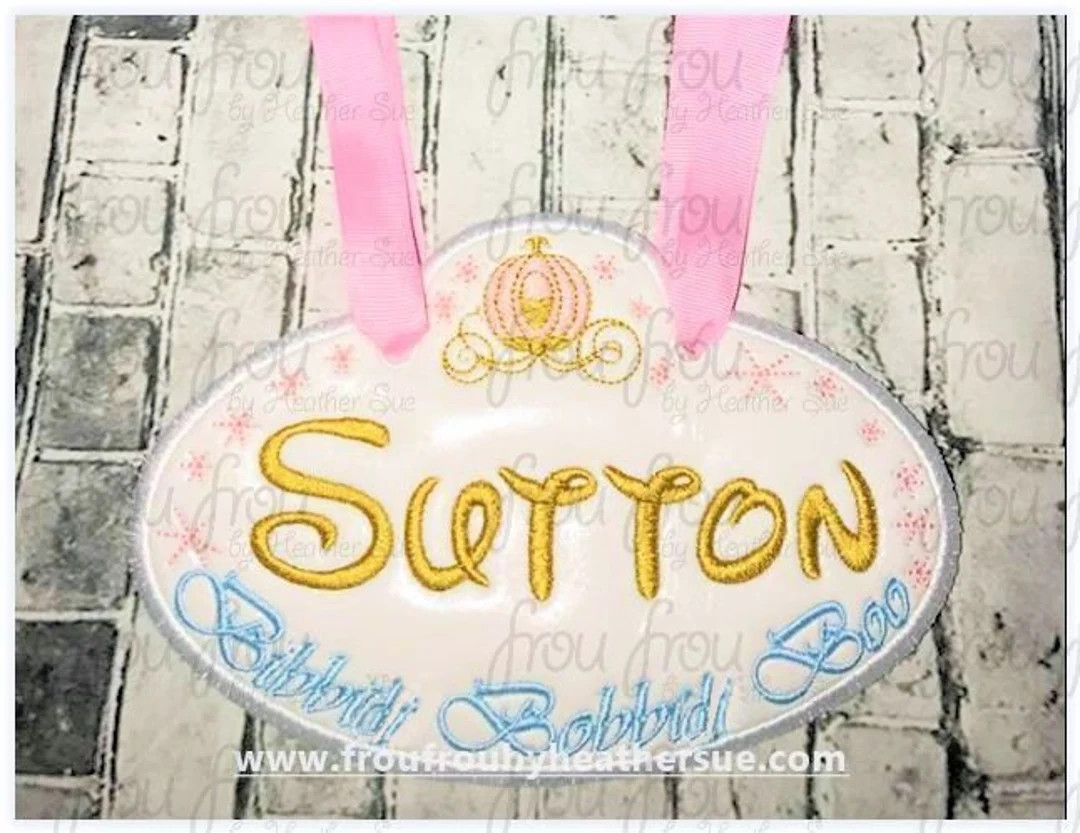 Digital Embroidery Design Machine Applique Cindy Pumpkin Coach Stroller Name Tag  IN THE HOOP Pro... | Etsy (US)