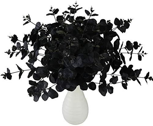 Greentime 2 Pack Black Fake Flowers Artificial Eucalyptus Stems Bouquet with 20 Branches 18.5 Inc... | Amazon (US)