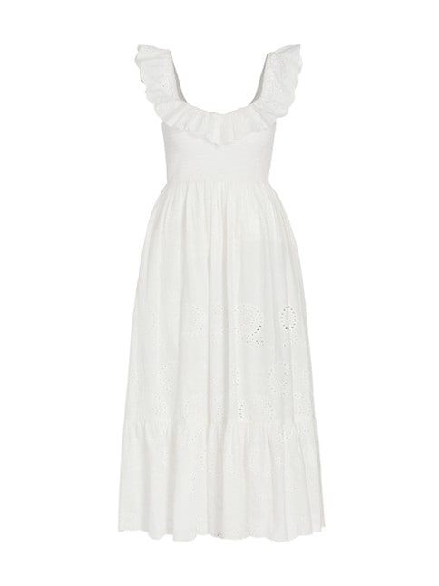 Cottage Eyelet Cotton Midi-Dress | Saks Fifth Avenue