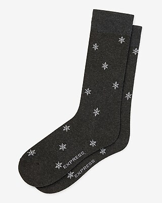 Snowflake Print Dress Socks | Express