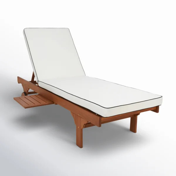 Jivera Outdoor Acacia Wood Chaise Lounge , Cushion Included | Wayfair North America