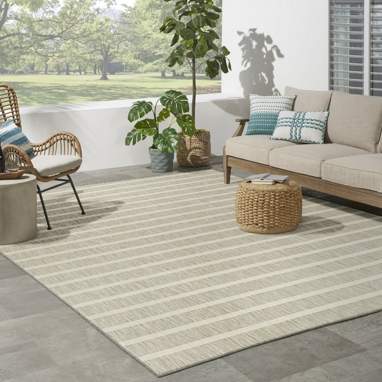 Nourison Positano Indoor/Outdoor Grey Ivory 8' x 10' Area Rug (8x10) | Walmart (US)