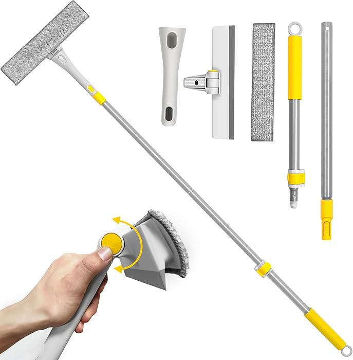 JEHONN Window Cleaning Equipment with 49.6 inches Telescopic Handle, Extendable Professional Wind... | Amazon (CA)