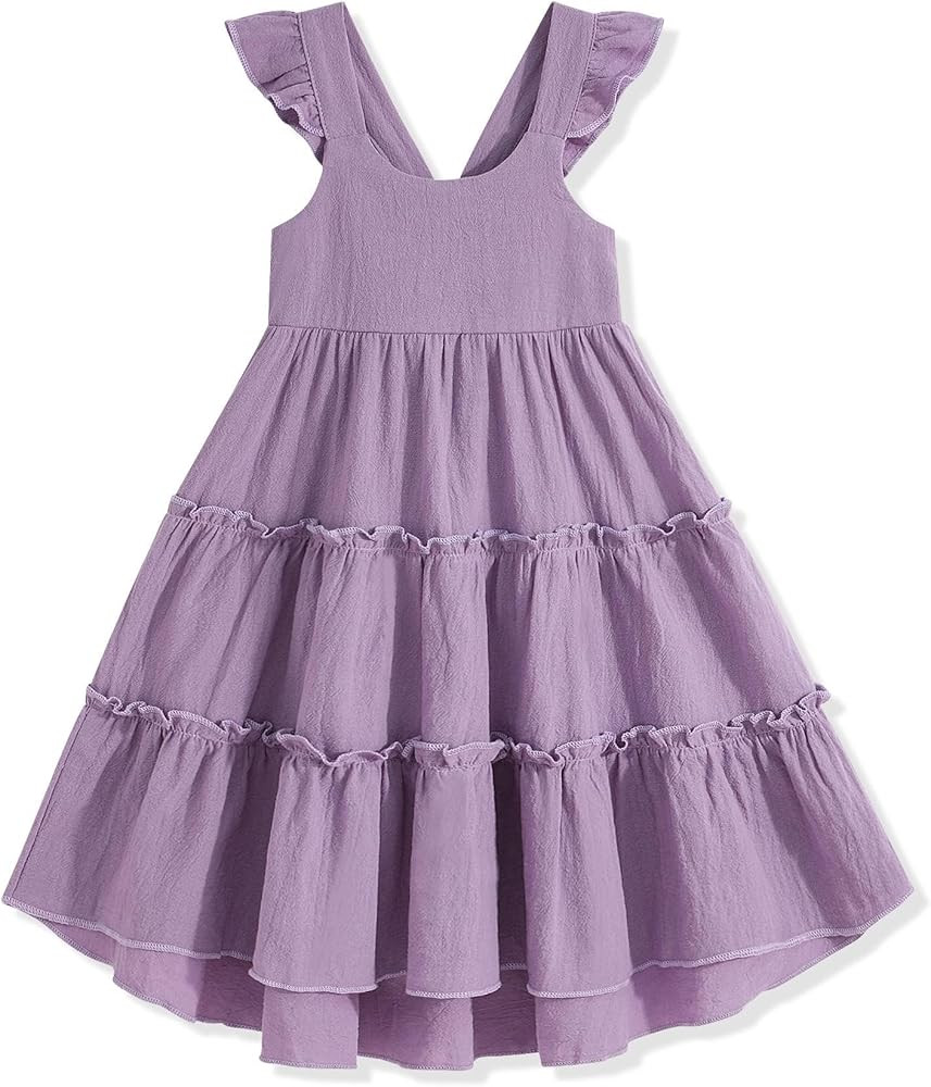 Hipea Toddler Baby Girls' Dresses Outfits Sleeveless Backless Colour Block Dress Kids Casual Beac... | Amazon (US)