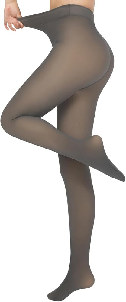 Fleece Lined Tights Women,Warm Pantyhose leggings Women,Fake Translucent Thermal Tights for Winte... | Amazon (US)