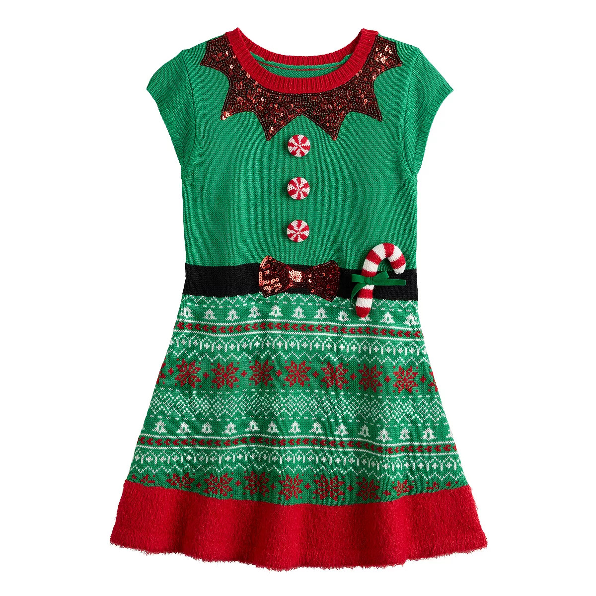 Girl 7-16 Celebrate Together™ Fit & Flare Christmas Elf Sweater Dress | Kohl's