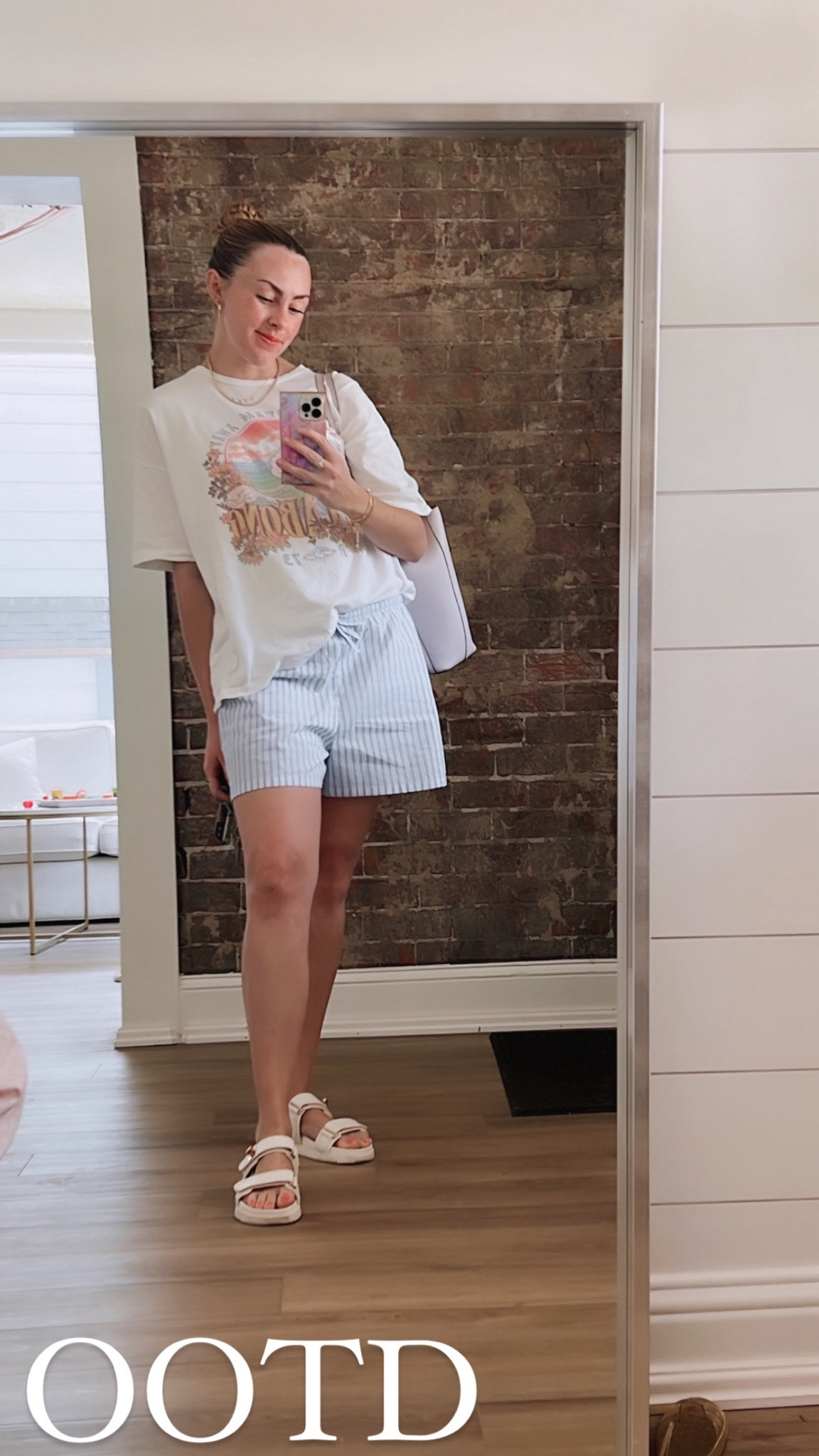 This is probably going to be my summer uniform! Comfy beachy tee, minimal pressured waistband boxer shorts (my pregnant self can’t handle anything these days haha), and sandals! The shorts come in a 2 pack, I have both the blue and pink- size up for a more comfortable option!

#LTKBump #LTKFindsUnder50 #LTKSeasonal