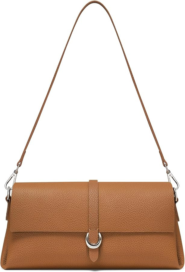 CHUNLI Genuine Leather Clutch Purses for Women Shoulder Bag Trendy Top-Handle Handbags with 2 Adj... | Amazon (US)