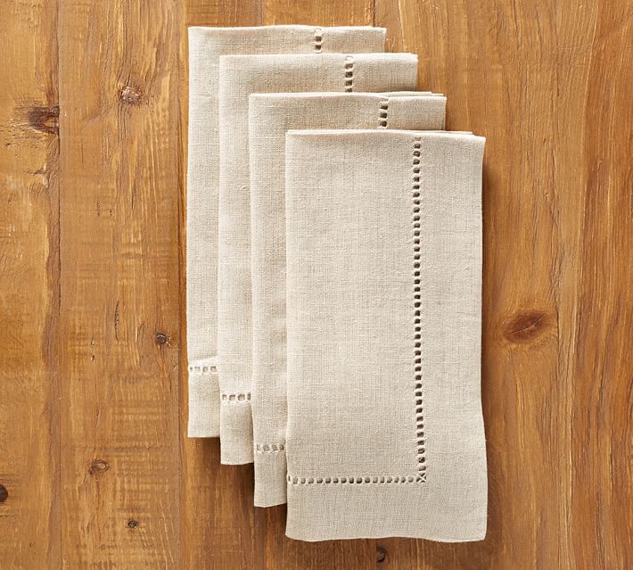 Linen Hemstitch Napkins | Pottery Barn (US)