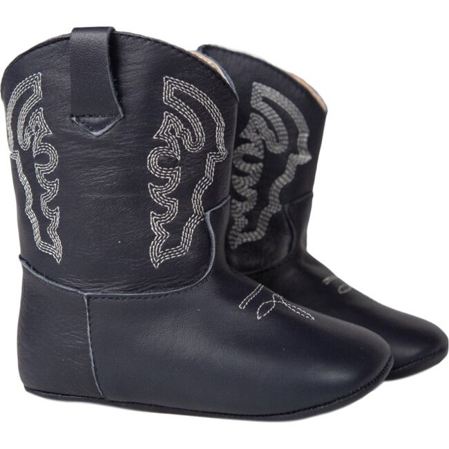 Baby Cowboy Boot, Blue Plano | Maisonette