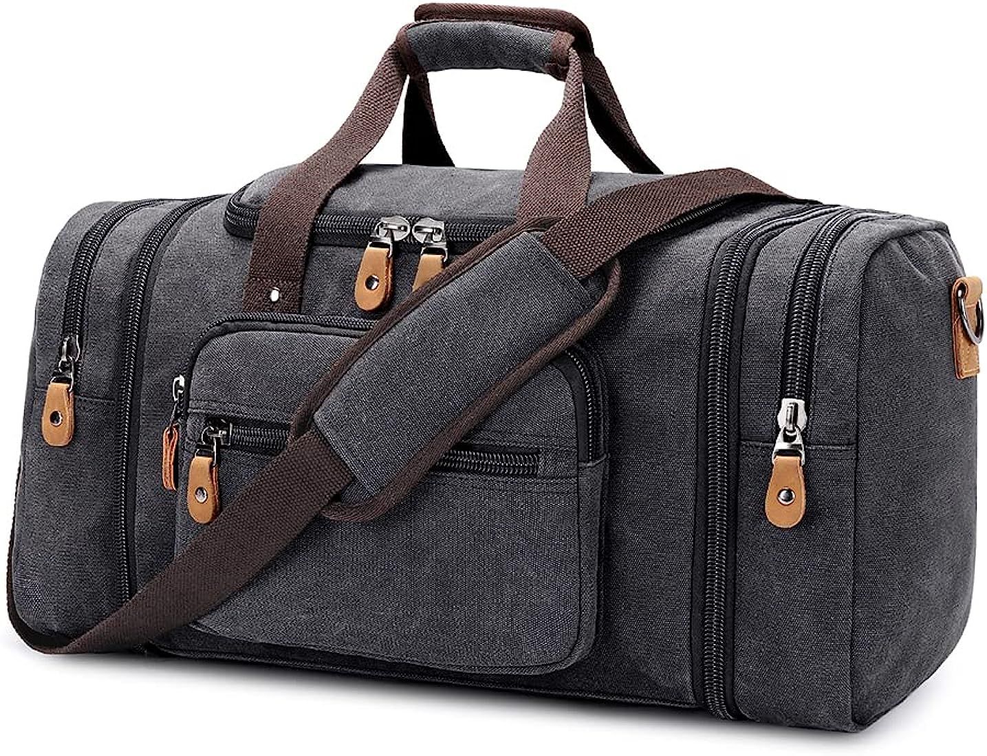 Gonex Canvas Duffle Bag for Travel, 50L Duffel Overnight Weekend Bag(Blue) | Amazon (US)
